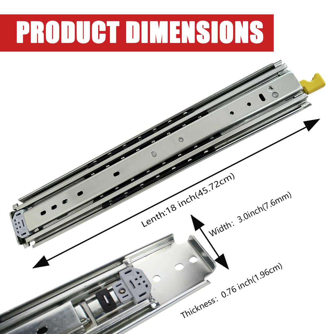Drawer Slides with Lock Heavy-Duty Lockable Side Mount Rails