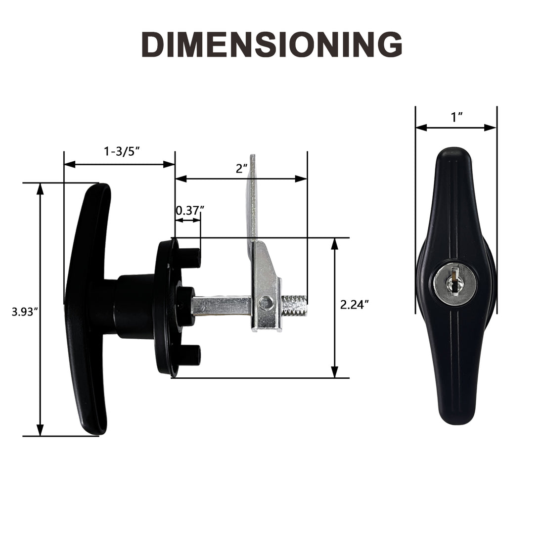 Truck Cap Canopy Camper Shell T-Handle Lock ,Keyed Alike(Clockwise and Counter-clockwise)